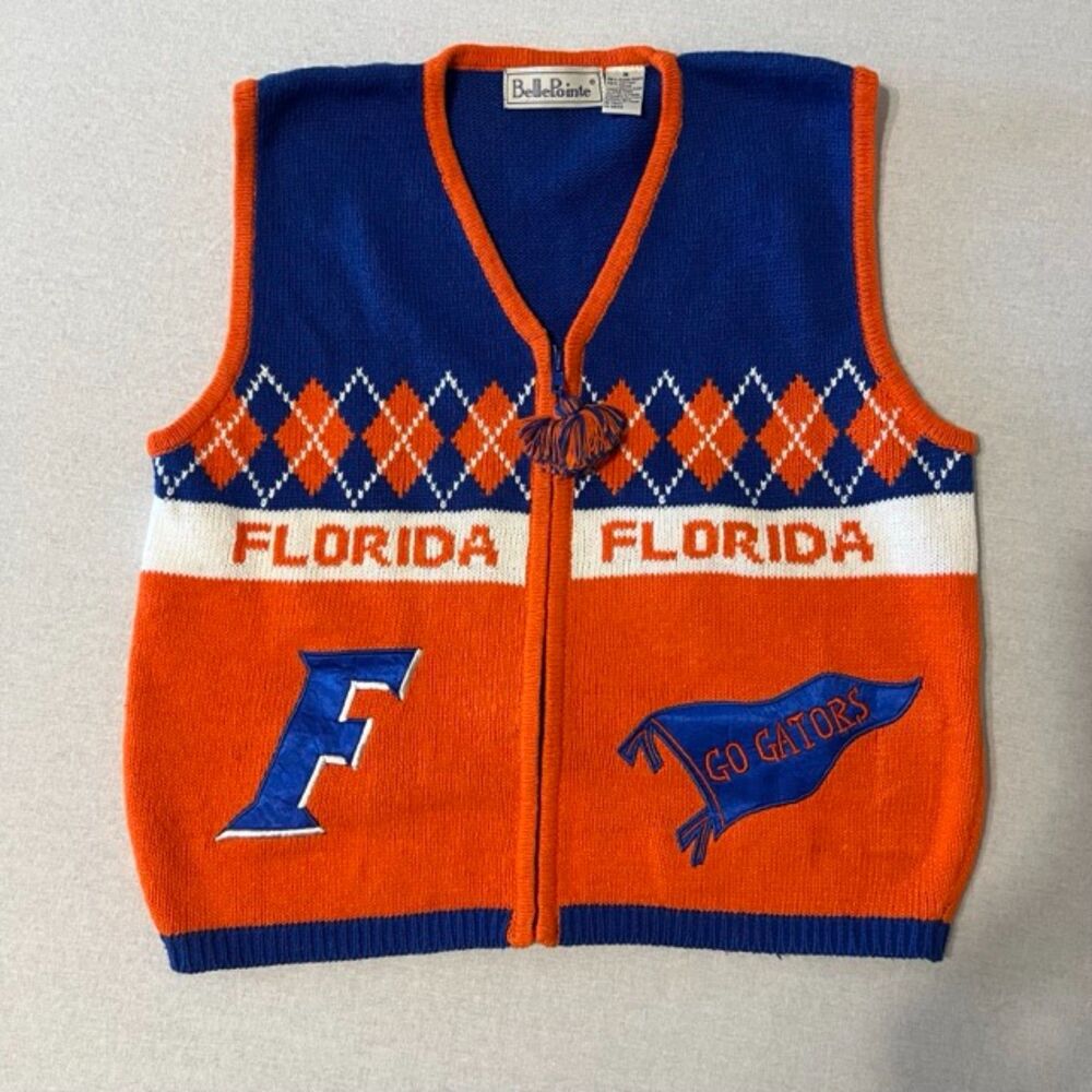 Vintage BellePointe Florida Gators Sweater Vest M NCAA Football 90s Gameday